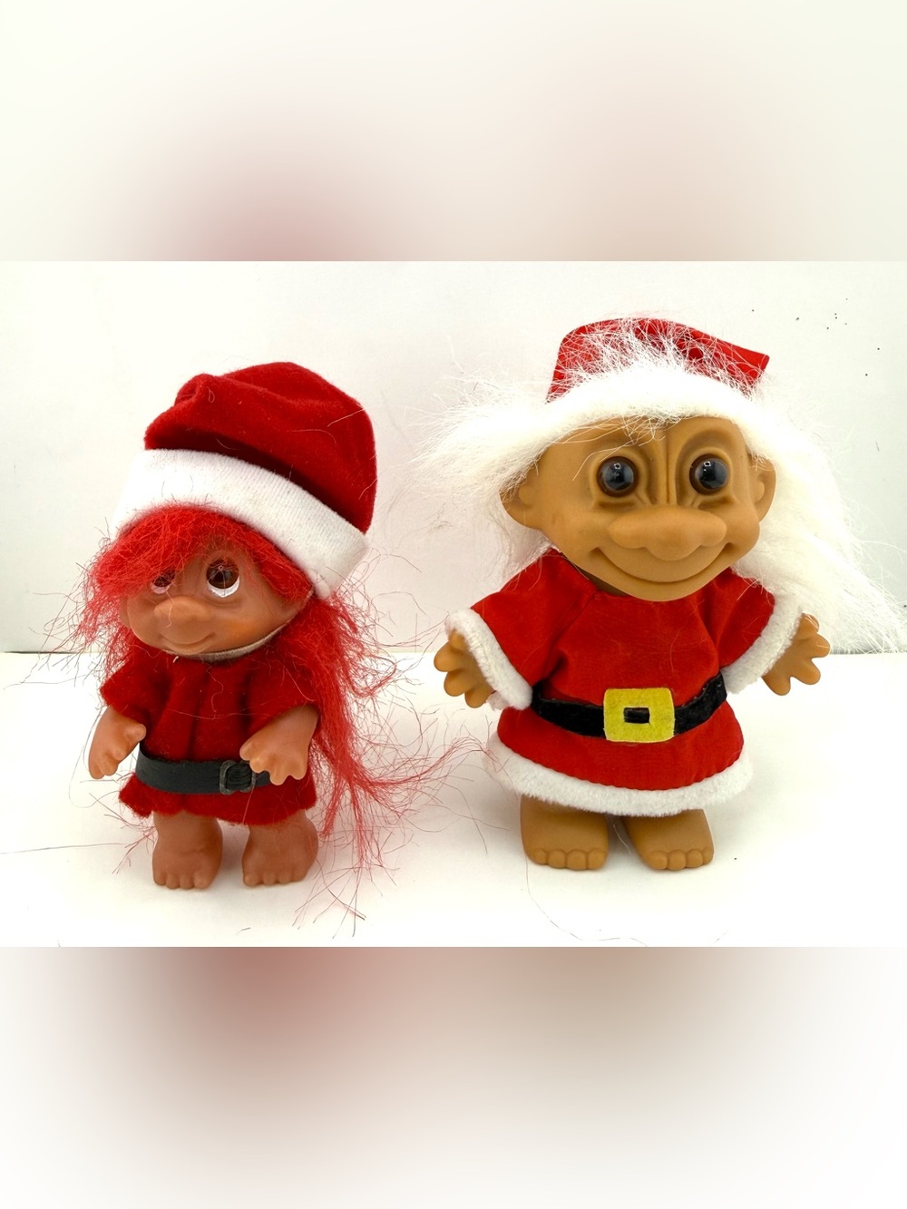 Vintage Christmas Troll Doll Lot 1985 Thomas Dam Norfin & Russ Berrie Santa